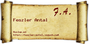 Feszler Antal névjegykártya